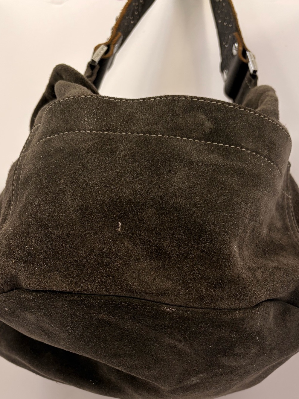 Tylie Malibu Grey Suede Hobo with Studded Strap - Picture 15 of 15